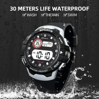 Herren Digitale Sportuhr Wecker 3ATM Wasserdicht Luxus Digitale Sportuhr Outdoor Individuelles Logo Elektronische Digitaluhr