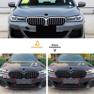 Parrilla Delantera Negra AURON Estilo Riñón de Doble Listón ABS para BMW Serie 5 G30 G38 2021-2023 Pre-LCI, Parrilla de Modificación para Automóvil - Product Image 4