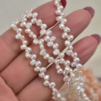 Perles baroques de culture d'eau douce de qualité AAA, trou latéral, multicolores, 3-4 mm, en fil, pour bijoux DIY – Vente chaude