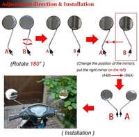 Rétroviseurs ronds vintage réglables GOOFIT de 8 mm, remplacement pour kart, VTT, scooter, moto tout-terrain, mini-moto, cyclomoteur, quad