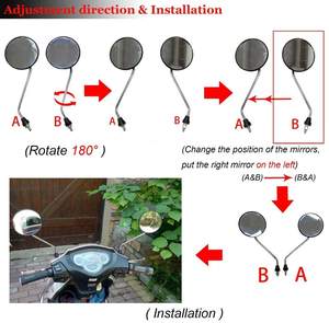 Rétroviseurs ronds <span class=keywords><strong>vintage</strong></span> réglables GOOFIT de 8 mm, remplacement pour kart, VTT, scooter, <span class=keywords><strong>moto</strong></span> tout-terrain, mini-<span class=keywords><strong>moto</strong></span>, cyclomoteur, quad - Product Image 2