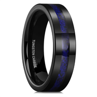 Bague de fiançailles vintage en tungstène plaqué argent 4 mm hautement poli avec incrustation d'opale pour hommes et femmes, bagues de mariage