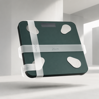 Báscula Inteligente Bluetooth para Grasa Corporal, Verde Bosque, Vidrio Templado, Pantalla LED Oculta para un Peso Corporal Preciso en Casa o Baño