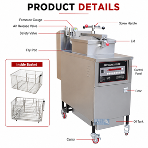 Freidora a Presión Comercial de Gas para Pollo, Estilo Panel, de Alto Rendimiento, 25L, con Sistema de Aceite - Product Image 3