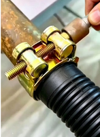 Équipement agricole : Collier de serrage robuste jaune zingué pour tuyau d'aspiration, avec écrou de fixation pour raccord de matériel, pour fournisseurs en gros