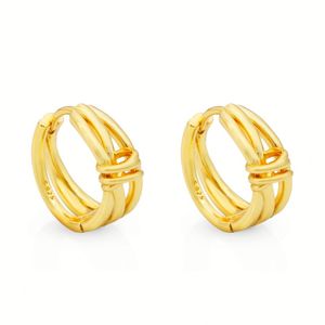 Chris April แผ่นทอง925เงินสเตอริงนอตลวดต่างหูห่วง - Product Image 5