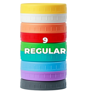 Couvercles <span class=keywords><strong>de</strong></span> bocaux en plastique à ouverture standard, design moderne, étanches, avec anneau en silicone, bouchons colorés réutilisables pour la mise en <span class=keywords><strong>conserve</strong></span> - Product Image 1