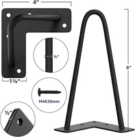 Robuste Haarnadel-Möbelbeine, Schwarz, 4 Stück, Metall für TV-Ständer, Sofa, Schrank usw. mit Gummibodenschonern