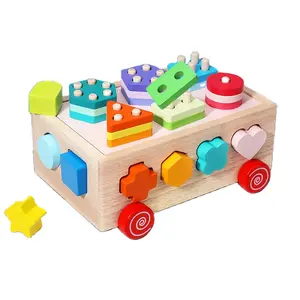 Toddler Educational Toys Montessori Multifunctional for kids Wooden Shape Sorting Counting Puzzle Carrots Harvest Game