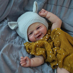 Muñeca Bebé <span class=keywords><strong>Reborn</strong></span> de Silicona de 19 Pulgadas con Gorro de Lana para Niñas, Juguetes, Muñecas Bebé <span class=keywords><strong>Reborn</strong></span> de Silicona de Vinilo Realistas - Product Image 2