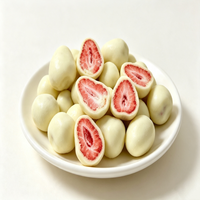Fraises lyophilisées croustillantes enrobées de chocolat pour la décoration de gâteaux et desserts, idéales pour les collations aux fruits, vente en gros Sunnuts