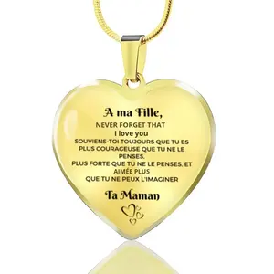 Collar con Colgante en Forma de Corazón con Letra Grabada, Chapado en Oro/Plata, de Acero Inoxidable, Estilo Deportivo Unisex, Moda Budista, Gran Venta 2026 - Product Image 4