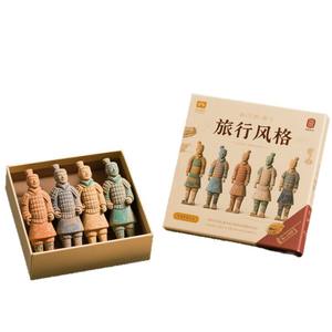 Boîte cadeau puzzle personnalisée en poterie peinte, guerriers et chevaux en terre cuite, emballage de marchandises sur mesure, boîte cadeau culturelle de musée - Product Image 5