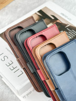 Funda de teléfono Tpu de cuero Pu suave, tarjetero para Iphone/Oppo/Infinix/Tecno/Itel/Sony/Nokia