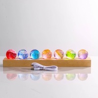 Perles émaillées colorées étoilées, sphère lumineuse sur le thème de l'espace, petite veilleuse créative, lampe de table de luxe, décoration, cadeaux de vacances