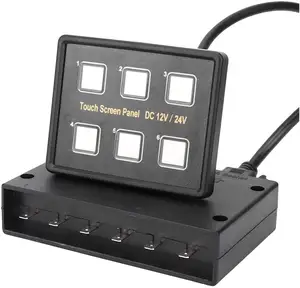 Panel de pantalla táctil LED universal 12V 24V 6 Gang con caja de control sellada para camiones, jeeps, ATV/UTV, coches, barcos marinos, RV