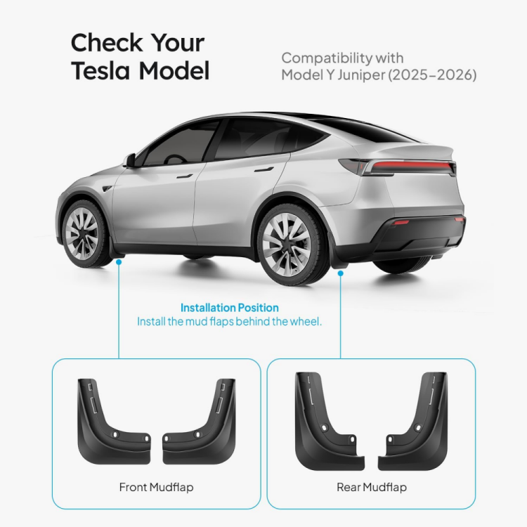 For 2025 2026 New Tesla Model Y Juniper Accessories Mud Flaps Stay ...