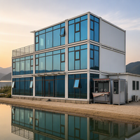 Maison conteneur modulaire de 20 pieds, préfabriquée avec panneaux sandwich, bâtiment démontable pour camping, boutique et usage commercial