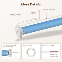 Moteur de volet roulant électrique Zigbee Zemismart 2N pour tube de 38 mm pour volet de fenêtre domestique, compatible avec Tuya Smart Life Alexa