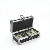 Caisse à monnaie portable simple en alliage d'aluminium verrouillable, boîte de rangement d'argent, plateau à monnaie à une seule rangée, organisateur de billets, tirelire