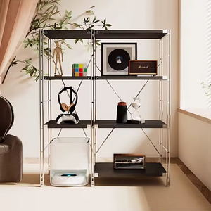 Étagère modulaire réglable en acrylique robuste avec 3 niveaux, étagères à livres au sol et étagères de rangement pour balcon/salon - Product Image 1