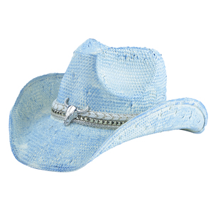 2025 Beach Bulk Large Designer Handmade Women Cowboy Cowgirl Summer Warped Edge Sombrero Cowboy Straw <strong>Hat</strong> With Metal Bull Head - Product Image 2