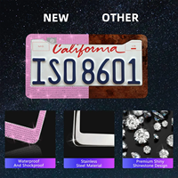 25 pièces d'accessoires intérieurs de voiture : support de plaque d'immatriculation bling, pendentif de voiture, tapis de protection de ceinture de sécurité, sac à mouchoirs, housses de volant de voiture