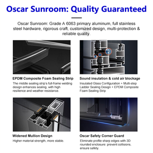 <span class=keywords><strong>Solarium</strong></span> autoportant rétractable et portable, structure vitrée isolée 4 saisons, pour jardin, terrasse et plage - Product Image 5