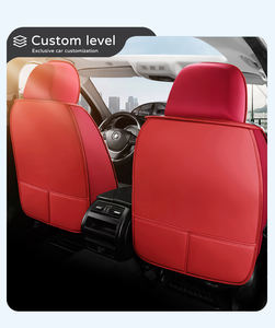 Sarung jok mobil vinil mewah Pvc mewah Universal Deluxe Set lengkap, kantong udara kompatibel, bernapas, cocok untuk mobil, truk, SUV - Product Image 5