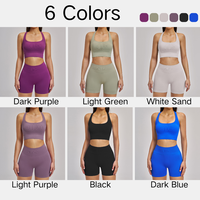 Ensemble de yoga sans couture pour femme : Leggings côtelés taille haute, shorts, brassière de sport, veste zippée – Tenue de sport et fitness