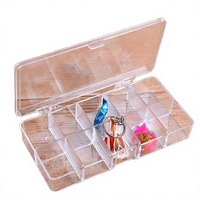 Boîte de rangement en plastique acrylique transparent à 10 compartiments, boîte à bijoux, organisateur de perles, autocollants, fournitures d'artisanat, recyclé, personnalisé
