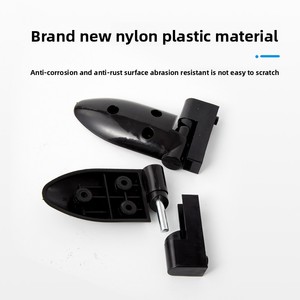 Ensemble d'accessoires pour cloison de toilettes en nylon noir, complet avec quincaillerie de toilettes, charnières et pieds de support - Product Image 2