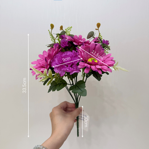 Bouquet Classico di Fiori di Seta con Fiori e Foglie Misti per Pasqua, Festa della Mamma, Laurea, Ringraziamento, Decorazioni per la Casa e Regali - Product Image 6