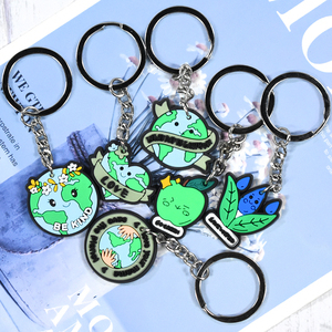 Quà lưu niệm cho quà tặng của công ty Hòa Bình Trái Đất <span class=keywords><strong>Keychain</strong></span> tùy chỉnh Anime Key Ring PVC móc chìa khóa quà Tặng mới lạ mặt dây chuyền móc khóa - Product Image 2