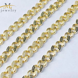 JML 도매 14K 골드 도금 유행 힙합 8mm 쿠바 목걸이 핫 세일 초커 모나코 목걸이 칼라 지르콘 황동 파티 - Product Image 5