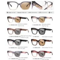 Lunettes photochromiques pour femmes MS 81732, monture carrée géométrique, branches élégantes et minimalistes, polyvalentes pour toutes les occasions, lunettes de mode