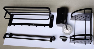 <span class=keywords><strong>Prix</strong></span> usine cinq pièces en acier inoxydable chauffé salle de bain pendentif ensemble deux <span class=keywords><strong>porte</strong></span>-serviettes <span class=keywords><strong>porte</strong></span>-papier toilette douche trépied toilette - Product Image 2