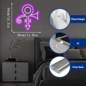 <span class=keywords><strong>Prince</strong></span> Purple Symbol Neon Signs USB Powered Regulable Music <span class=keywords><strong>Singer</strong></span> para Love Sign para dormitorio Man Cave Music Studio Party Birthday - Product Image 3