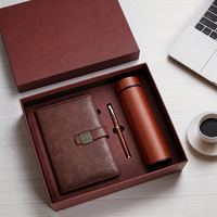 Ensemble de carnets d'affaires personnalisés avec couverture en cuir à boucle, stylo professionnel et tasse isotherme – Coffret cadeau – Fabricant d'origine