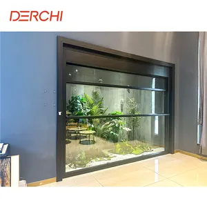 Balcony Intelligent Remote control vertical slide electric aluminum glass lift up window