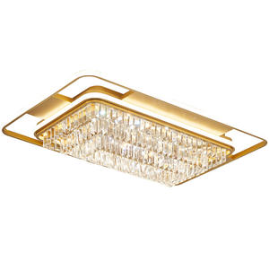 Lámpara de techo dorada redonda montada en superficie de luz natural blanca rectangular de nuevo diseño para iluminación interior del hogar - Product Image 6