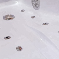 Petite baignoire de massage tourbillon d'angle pour une personne avec égouttoir portable en verre rectangulaire-pour usage intérieur