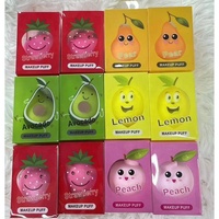 JLY OEM Fruitvormige Gezichtspoeder Make-up Sponzen Diverse Kleuren Modellen Hydrofiele Wasbare Blender Set Aangepaste Logo