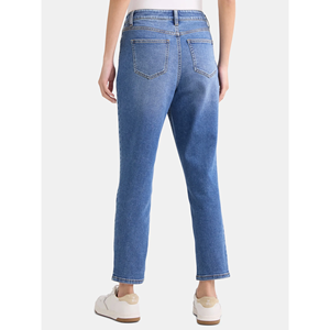 Pantalon en jean long personnalisé pour femmes, tenue décontracté de conception OEM, logo personnalisable, meilleur prix du Bangladesh - Product Image 3