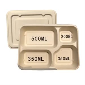 Tapa de caja Bento de bambú biodegradable blanco natural, estampado de laminación mate CMYK/Pantone, cartón relacionado con alimentos para ensaladas - Product Image 3