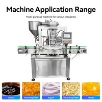 Machine de remplissage automatique de crème, de beurre de cacahuète, de sauce au miel, de yaourt, de shampoing et de savon liquide, à commande servo, avec trémie et alimentateur de 20 L