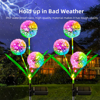 Lampu LED bunga Dandelion dekorasi taman tahan air, lampu LED pasak surya luar ruangan dekorasi tahan air