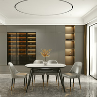 Ensemble de Table à manger en céramique, meubles de maison avec plateau blanc, cadre en bois de cendré massif de fabrication chinoise