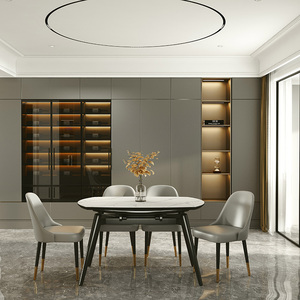 Đồ Nội Thất Gia Đình Extensible Round Ceramic Bàn Ăn Set Với Tấm Gốm Trắng Top Rắn Ash Khung Gỗ Từ Nhà Máy Trung Quốc - Product Image 2