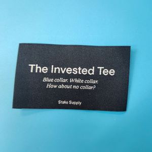 Étiquettes tissées damassées personnalisées pour vêtements, étiquettes de marque pour jeans, nouveauté, vente chaude en usine - Product Image 2